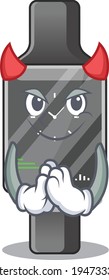Smart watch clothed as devil cartoon character design on Halloween night. Vector illustration