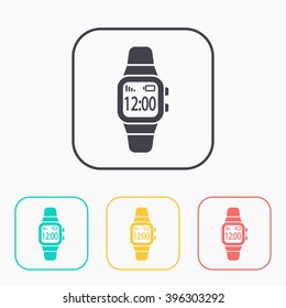 Smart watch color icon set 