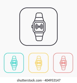 Smart watch color icon set 