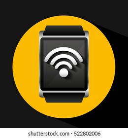 smart watch concept connection wifi social media vector illustration eps 10