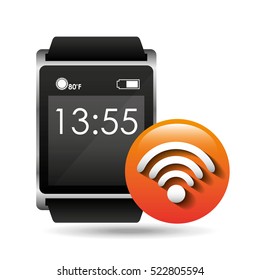 smart watch concept connection wifi social media vector illustration eps 10
