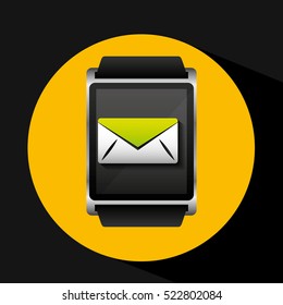 smart watch concept email social media vector illustration eps 10
