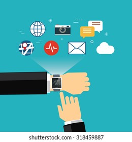 smart watch concept flat design