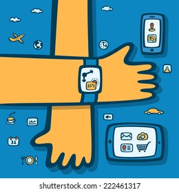 Smart watch concept illustration.