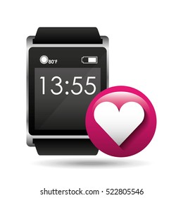 smart watch concept love heart social media vector illustration eps 10