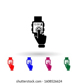 Smart watch concept multi color icon. Simple glyph, flat vector of touch screen icons for ui and ux, website or mobile application