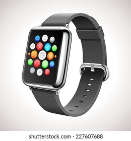 Smart Watch Concept Vector Realistic Illustration