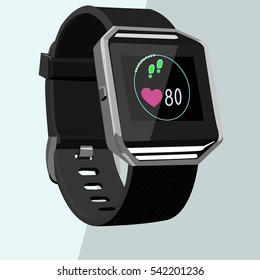 Smart Watch Concept Vector Realistic Illustration. Isometric style