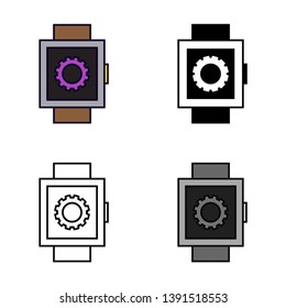 Smart Watch Configuration Icon in Different Color and Style