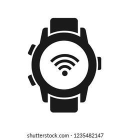 Smart Watch connect wifi. Line vector. Isolate on white background.