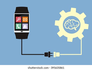 smart watch connected to brain