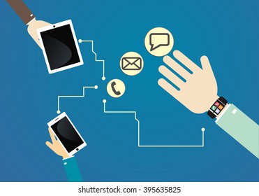 smart watch connected to devices