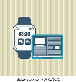 smart watch design, vector illustration