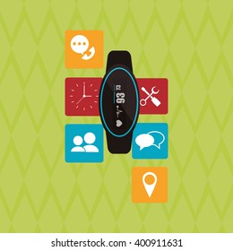 smart watch design, vector illustration
