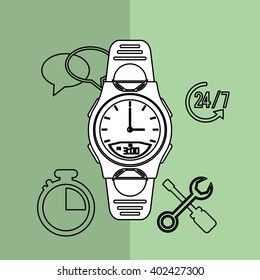 smart watch design, vector illustration