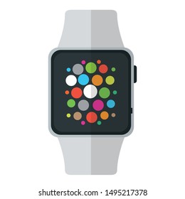 Smart watch design, Wearable technology media gadget application multimedia and wireless theme Vector illustration