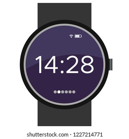 Smart watch device on white background. Vector illustration 