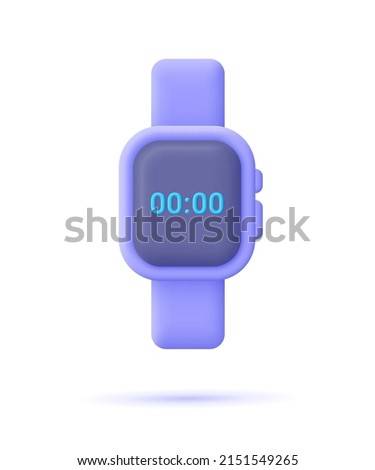 Smart watch device. Smart watch technology. 3d vector icon. Cartoon minimal style.