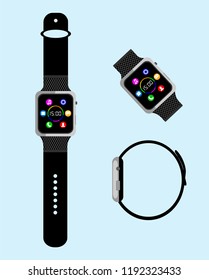 smart watch in different angles on a light background
