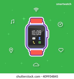 Smart watch with different icons