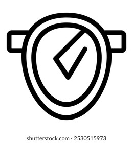 Smart watch displaying a check mark icon on the screen, indicating a successful action or task completion