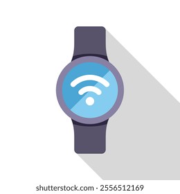 Smart watch is displaying a wifi connection symbol indicating the wearable device is connected