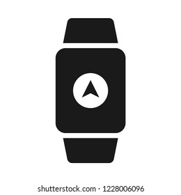 Smart Watch, distance measuring mode on screen. Flat simple icon. Vector. Isolate on white background.    
