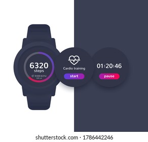 Smart Watch With Fitness App, Activity Tracker, Timer, Step Counter, Ui Design