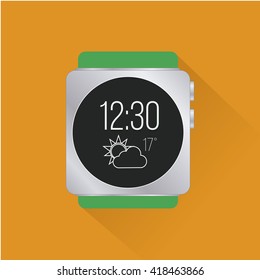 smart Watch flat in color backdrop