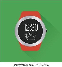 smart Watch flat in color backdrop