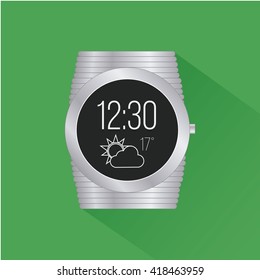 smart Watch flat in color backdrop