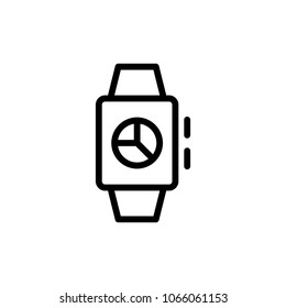 Smart watch flat icon. Single high quality outline symbol of info for web design or mobile app. Thin line signs for design logo, visit card, etc. Outline logo of route