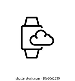 Smart watch flat icon. Single high quality outline symbol of info for web design or mobile app. Thin line signs for design logo, visit card, etc. Outline logo of route