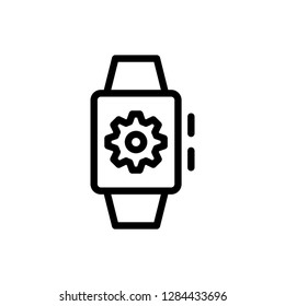 Smart watch flat icon. Single high quality outline symbol of info for web design or mobile app. Thin line signs for design logo, visit card, etc. Outline logo of route