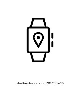 Smart watch flat icon. Single high quality outline symbol of info for web design or mobile app. Thin line signs for design logo, visit card, etc. Outline logo of route