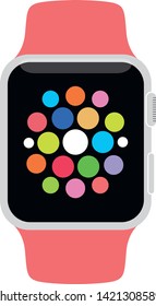 Smart watch flat icon. Vector illustration, EPS10