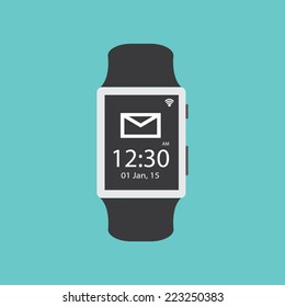 smart watch flat icon  vector illustration eps10