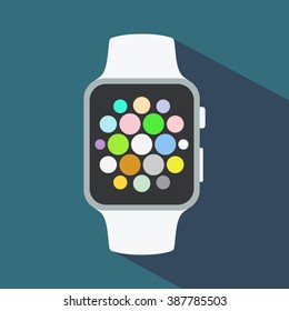 Smart watch flat icon. Vector illustration, EPS10.