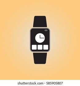 Smart watch flat vector icon. Isolated smart watch vector sign.