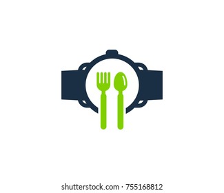 Smart Watch Food Icon Logo Design Element