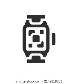 Smart watch gadget icon on white background