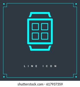 Smart watch gadget line vector icon