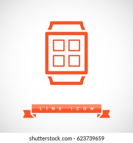 Smart watch gadget line vector icon