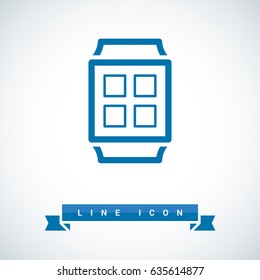 Smart watch gadget line vector icon