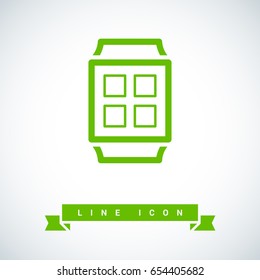 Smart watch gadget line vector icon