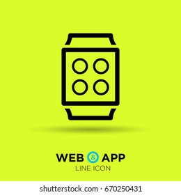 Smart watch gadget line vector icon