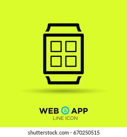 Smart watch gadget line vector icon