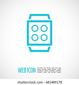 Smart watch gadget line vector icon