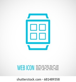 Smart watch gadget line vector icon