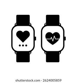 Smart watch glyph and clip art design isolated on white background